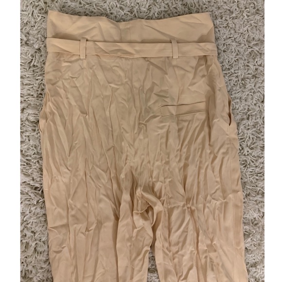 Mango cream flowy high rise tie pant size 4 - Picture 7 of 12